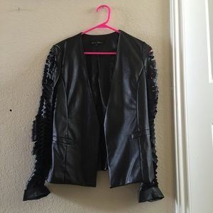 ‼️SALE‼️Black Leather Peplum Jacket