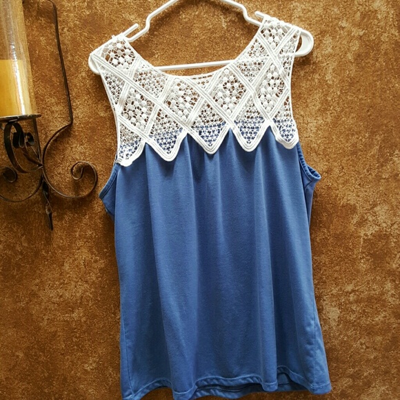 Lace accented tank!