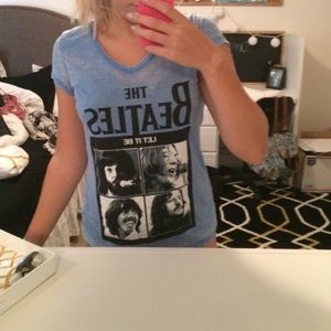 Blue the Beatles shirt