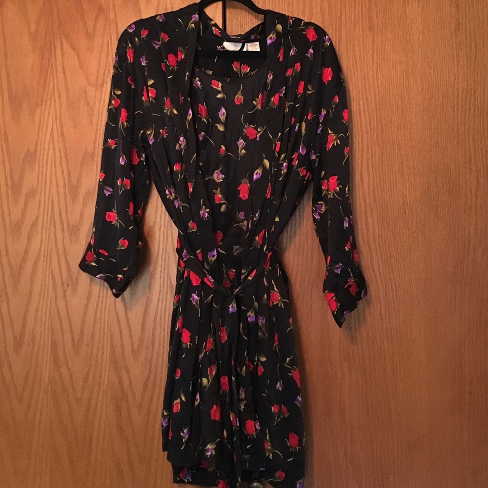 NWOT 💯silk Slip & Robe
