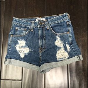 Wildfox High-waisted Denim Shorts
