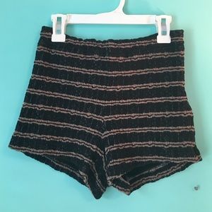 Striped knit shorts