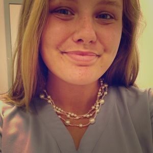 Dainty Pink and Pearl layered necklace