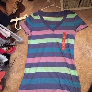 Striped v neck
