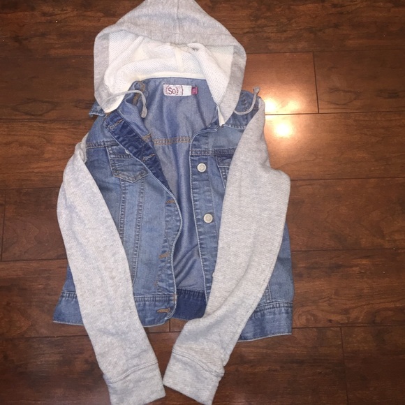 half denim half cotton jacket