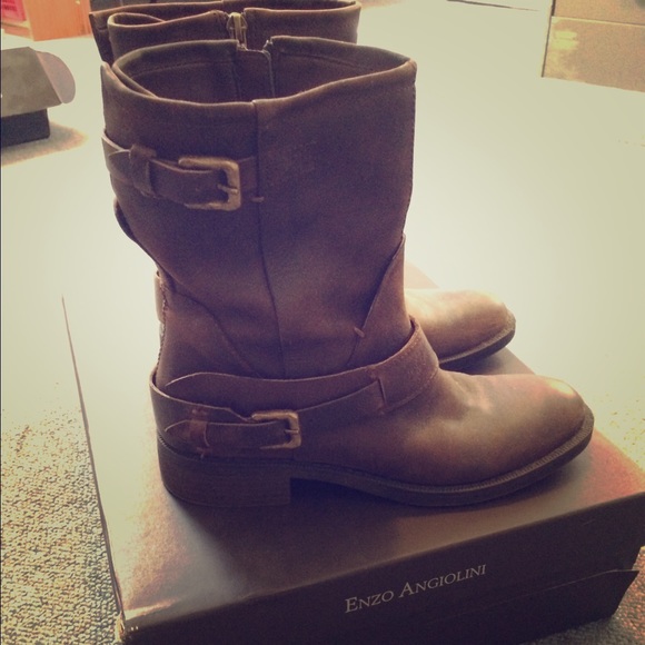 Enzo Angiolini Brown Mid Calf Boots