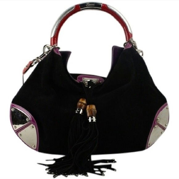 Rare Gucci suede and patent leather hobo bag - Picture 1 of 4