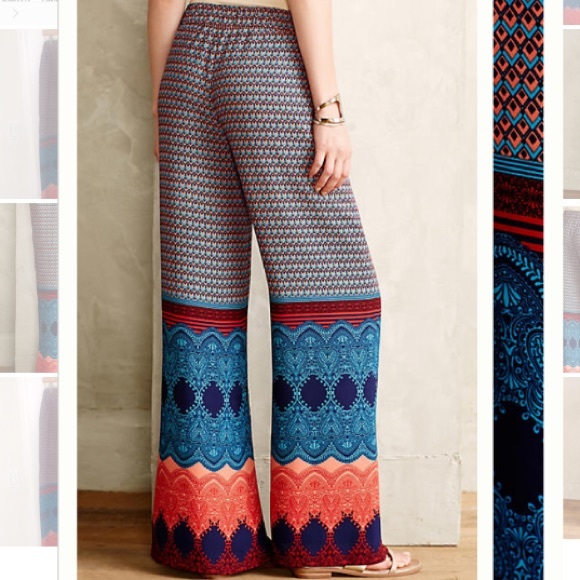 *SOLD* Anthropologie Colorful Wide Legs ! - Picture 2 of 4