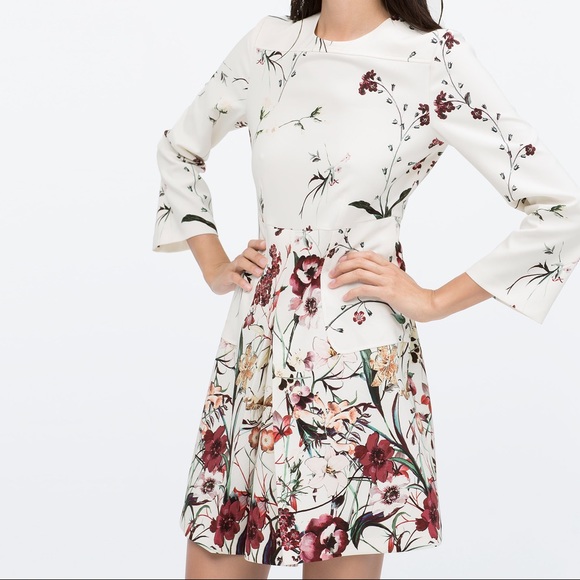 Zara Front Pleat Floral Dress