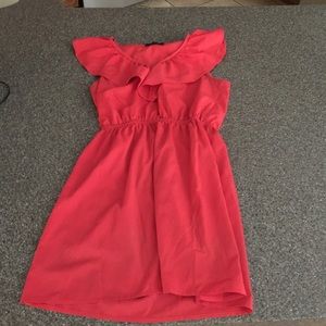Coral ruffle dress!