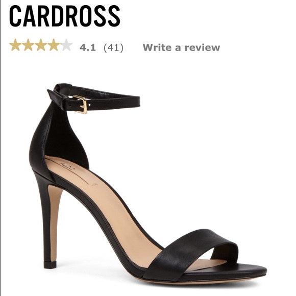 Aldo black ankle strap heels