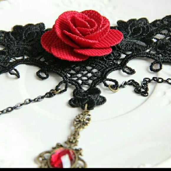 Women Handmade Black Rhinestone Drop Black La - Picture 3 of 4