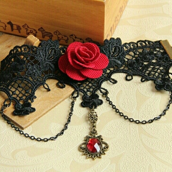 Women Handmade Black Rhinestone Drop Black La - Picture 4 of 4