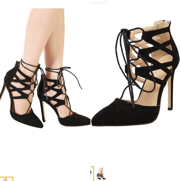 Strappy lace up shoes