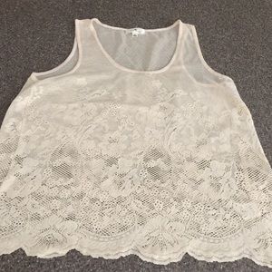 Adorable cream lace tank top!