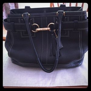 Black  pebble leather  Coach purse