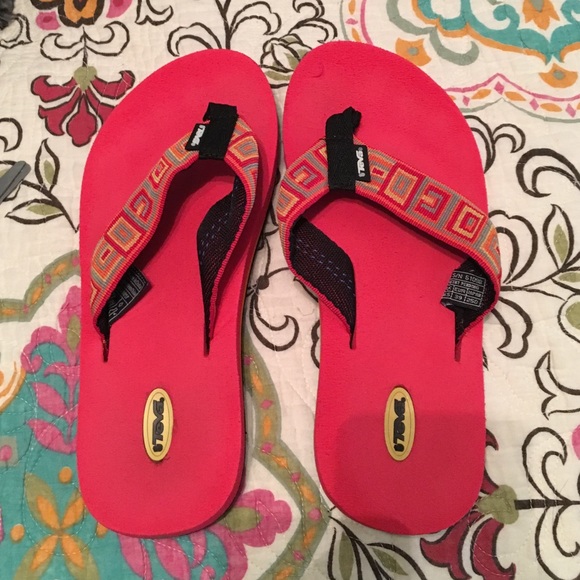 Teva red flip flops