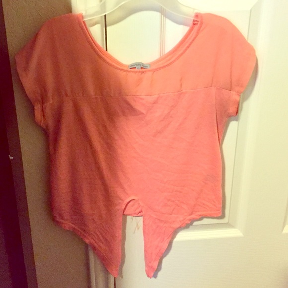 Pink crop top.