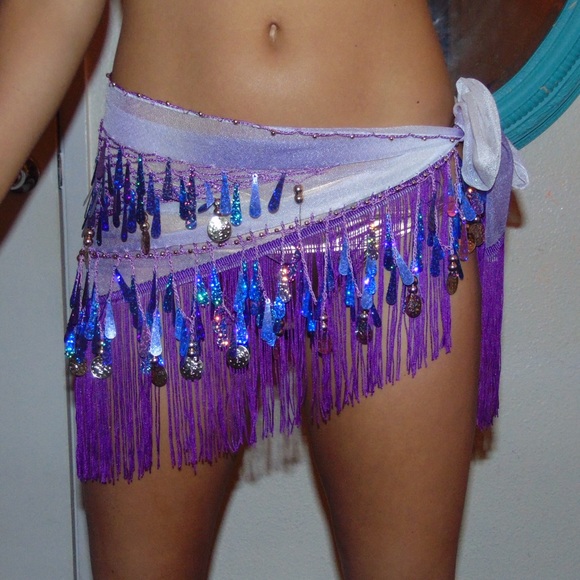 Purple Sequined Coin Skirt💥 festivals / raves - Picture 3 of 3