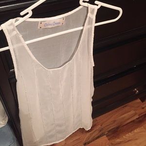 White sequence tank top