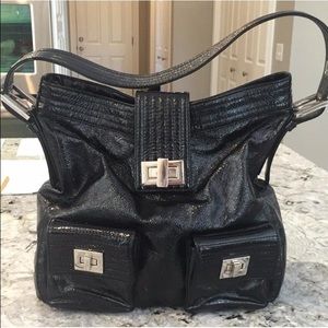 KOOBA brand black leather crinkled purse