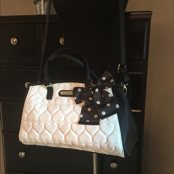 Betsey Johnson quilt bowler satchel