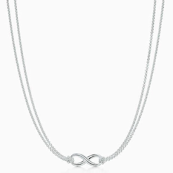 Tiffany Infinity double chain necklace 16"