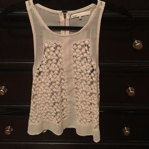 Sheer off white top