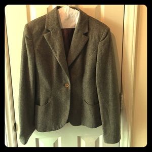 Green tweed blazer