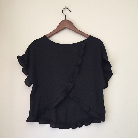 Black Ruffled Top - Picture 2 of 2
