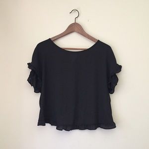 Black Ruffled Top