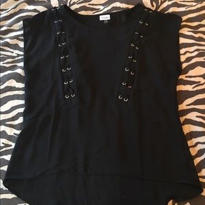 Black Lace-Up Tobi Top (S)