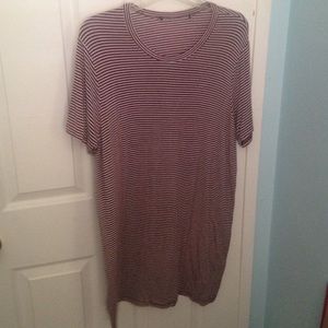 Brandy Melville maroon striped tshirt dress