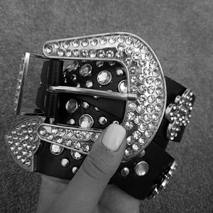 Rhinestone Buckle Belt