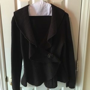 Long sleeved wrap sweater