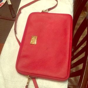 Michael Kors Red Leather 13" Laptop Bag