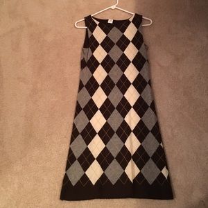 J crew argyle dress brown,