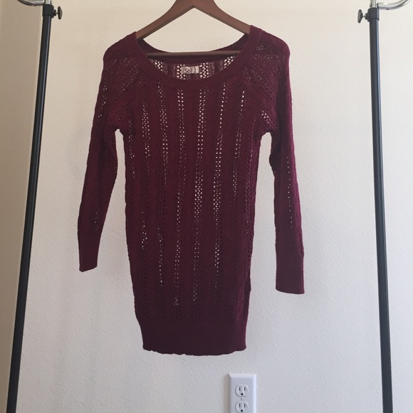 Burgundy knit sweater