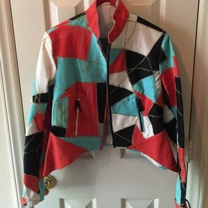 Multicolored denim jacket