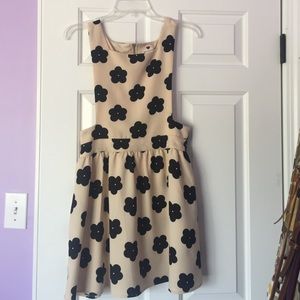 Black flowered cocktail dress