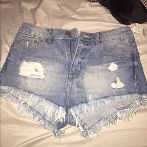 High wasted jean shorts