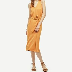Yellow Orange Tie Front Dress