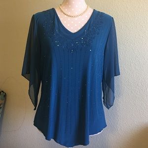 C.O.C. Blue Sequence Top- Size: M