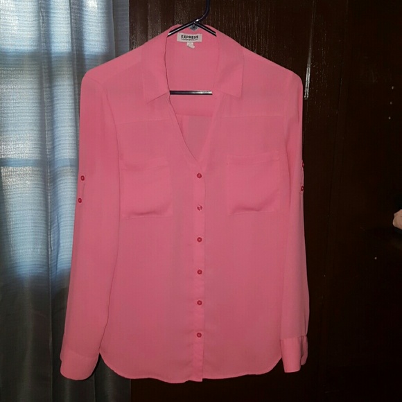 EXPRESS PORTOFINO SALMON BLOUSE SIZE M