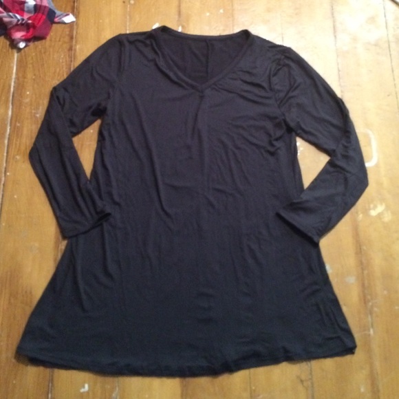Black long sleeve t shirt dress