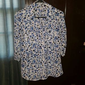 EXPRESS PORTOFINO CONVERTIBLE SLEEVE BLOUSE MEDIUM