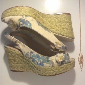 @NINEWEST Ushidao Biege Platform Wedges