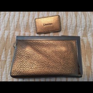 Gold Calvin Klein clutch