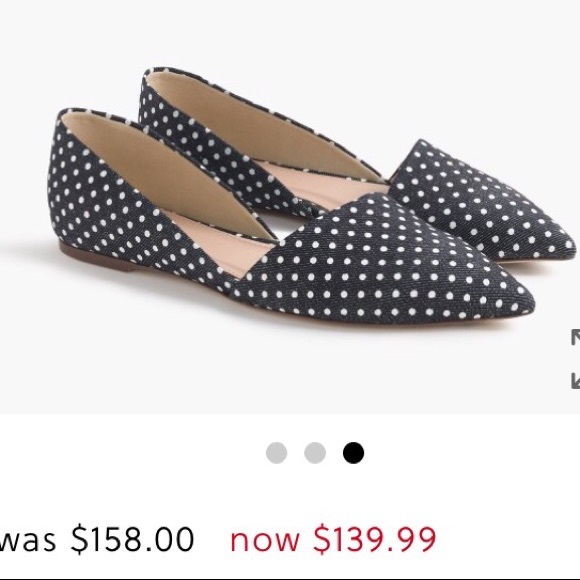 J. Crew Sloan d'Orsay flats in polka-dot denim