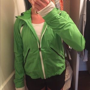 Green lulu rain jacket